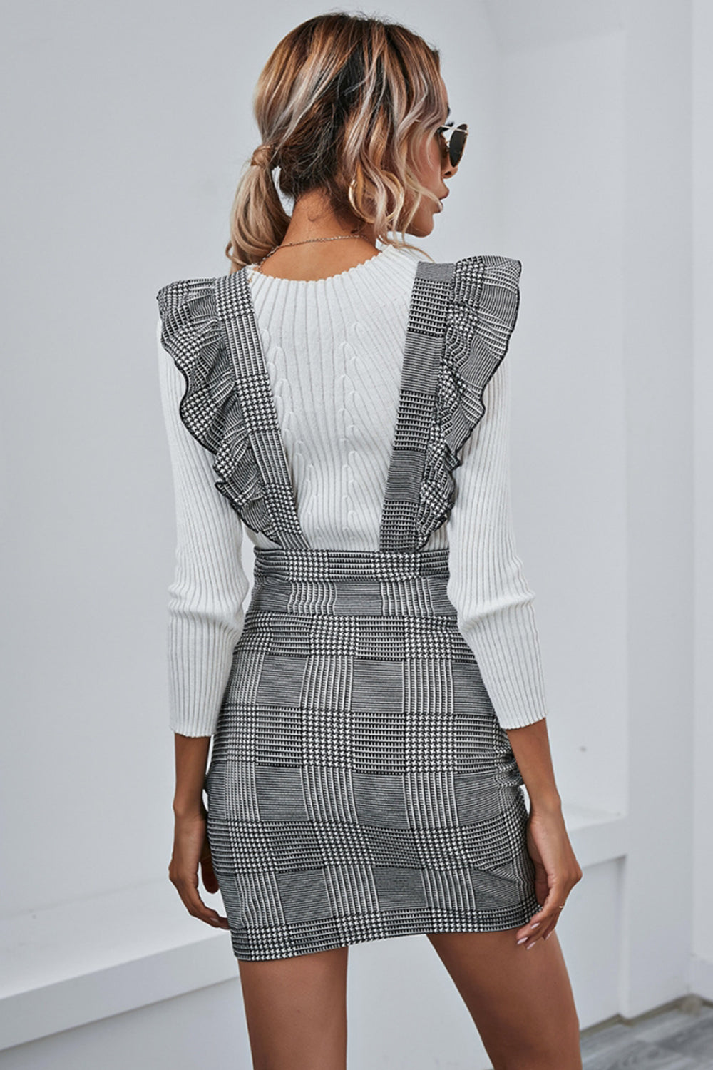 Houndstooth Suspender Dress