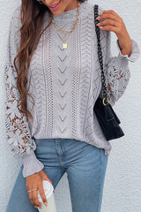 Lace Patchwork Hollow Sweater