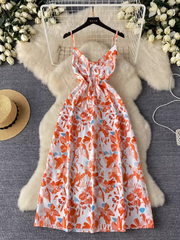 women's summer floral suspender dress