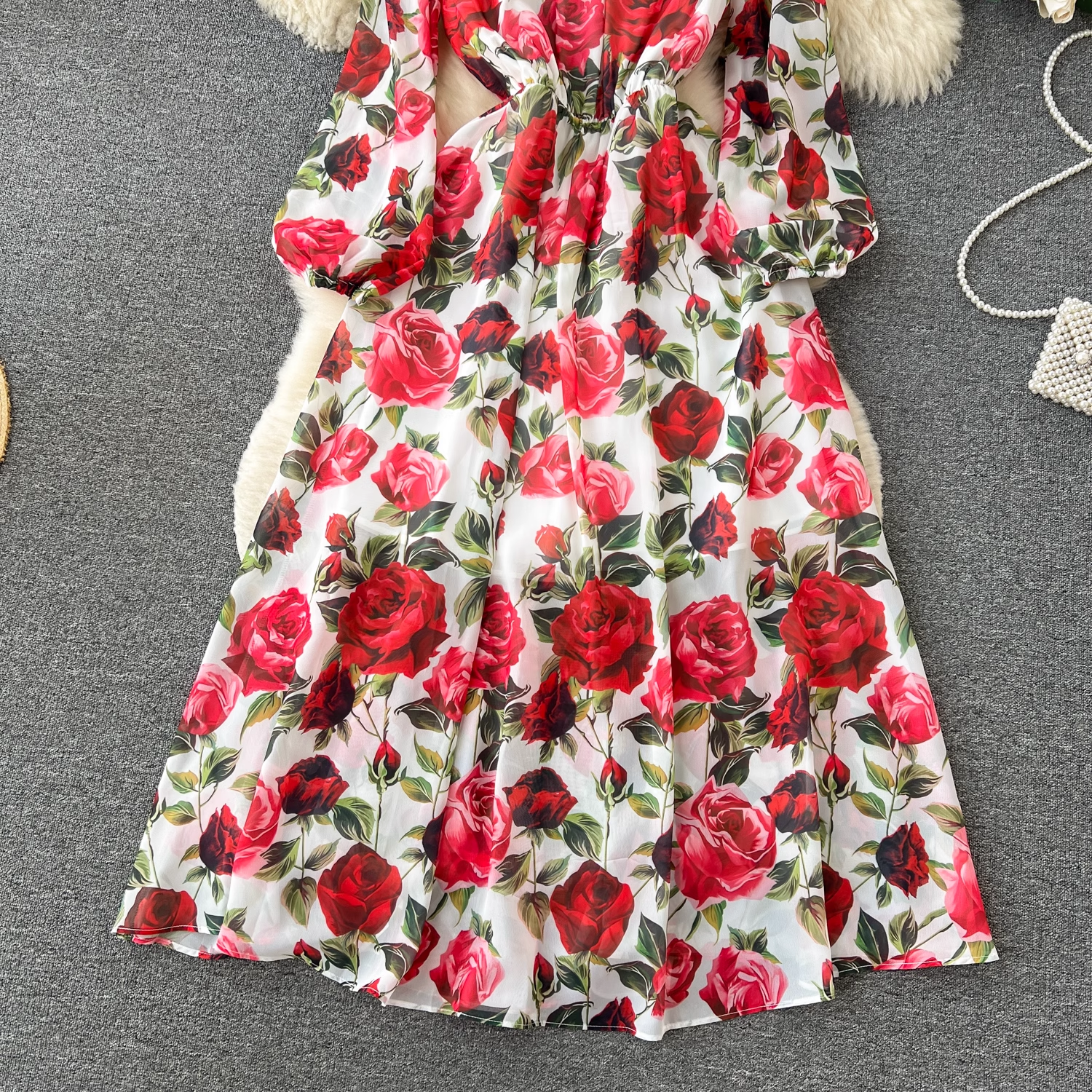 women's rose dress,