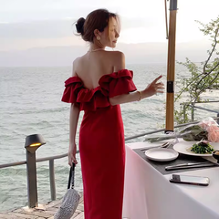 Off The Shoulder Red Dress