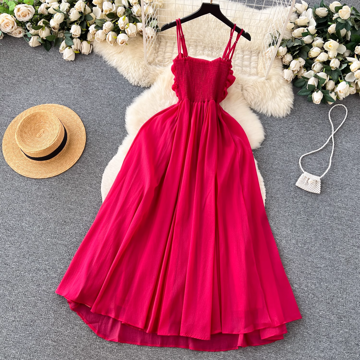 Red A-line Summer Dress