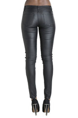 Leather Slim Zipper Pants