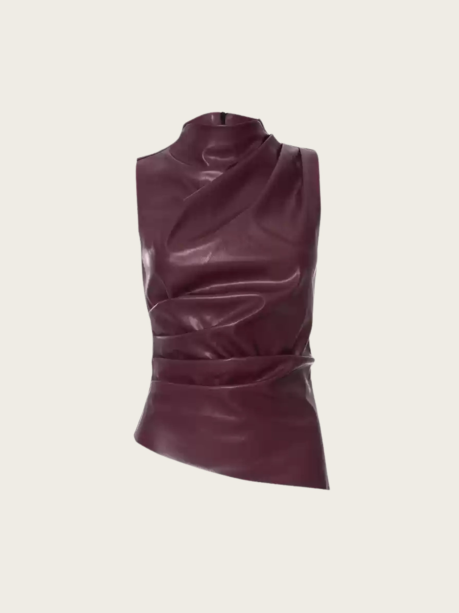 Damoni Faux Leather Sleeveless Top
