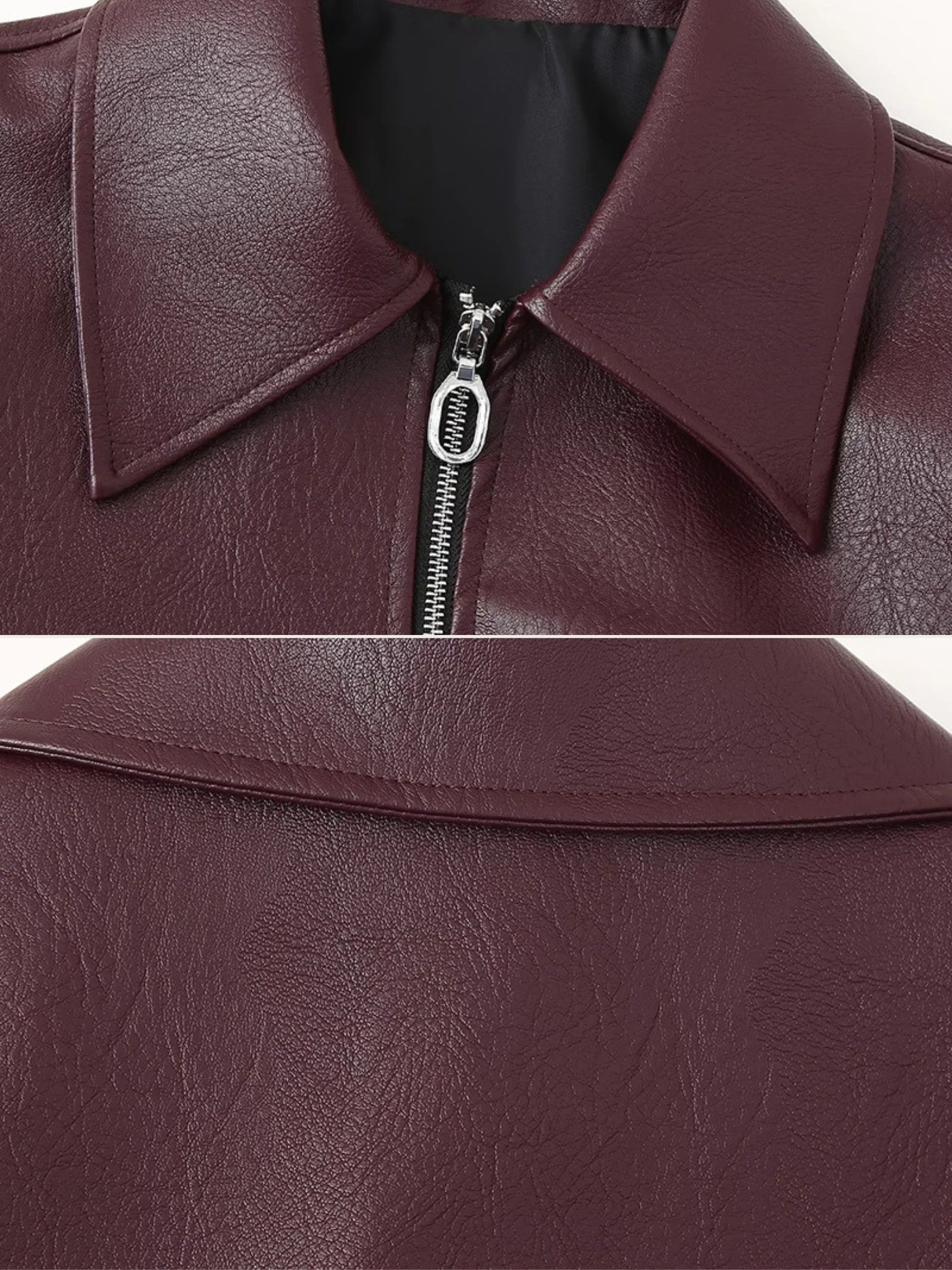 Muriel Faux Leather Zip-Up Jacket