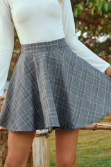 All-match High-waist Plaid Skirt