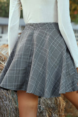 All-match High-waist Plaid Skirt