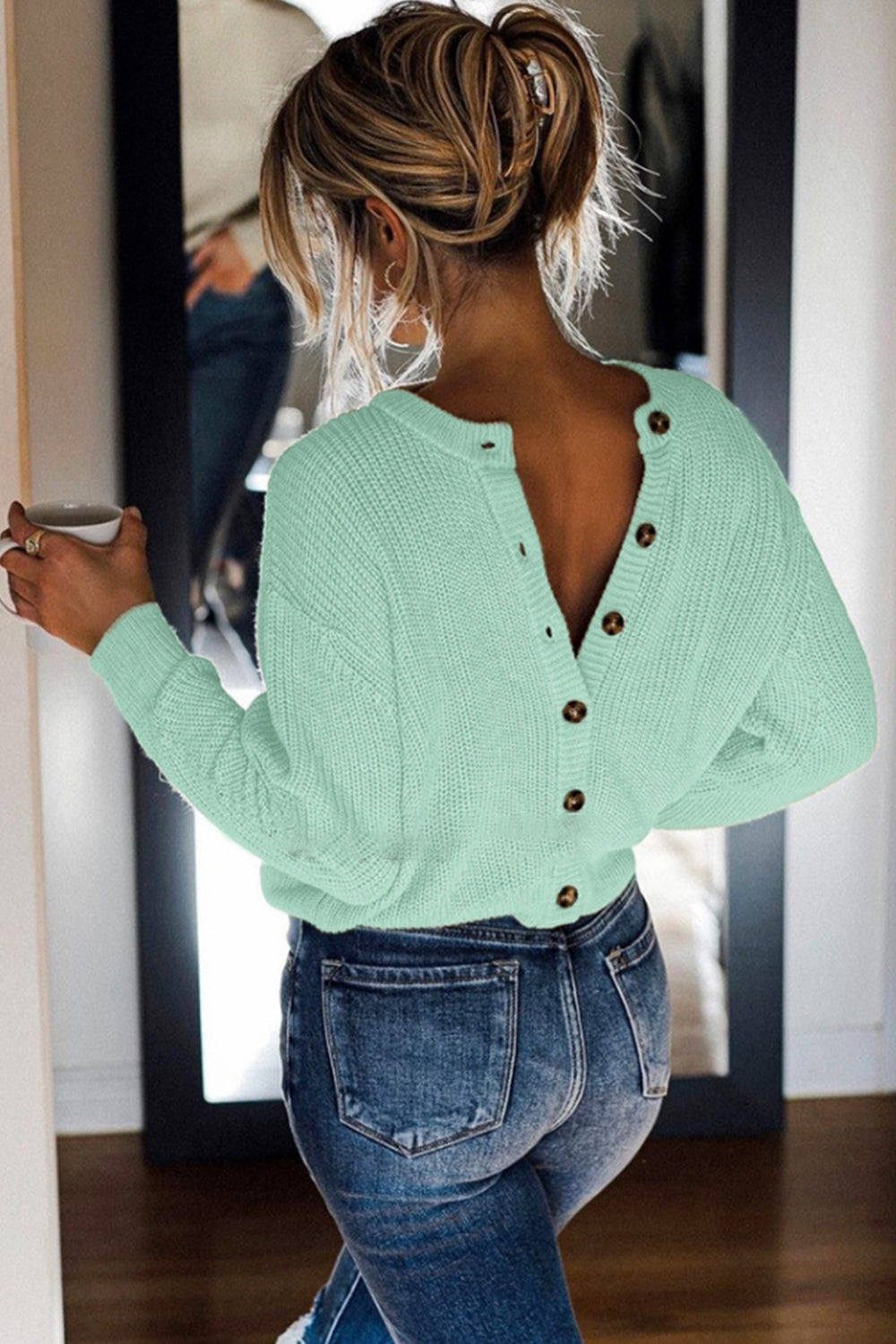 Backwards Solid Color Cardigan