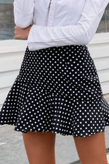 High Waist Polka Dot Ruffle Dress