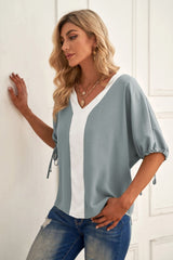 Large Size V-Neck Half-Sleeved T-Shirt