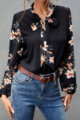 Black Print Patchwork Shirt