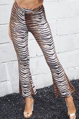 High waist Slim fit Printed Wide leg Pants