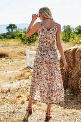 Irregular Slit Sling Floral Dress