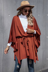 Bat-Sleeve Strappy Cloak Coat