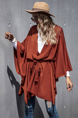 Bat-Sleeve Strappy Cloak Coat