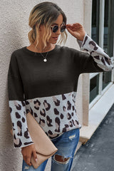 Leopard Print Crew-neck Sweater