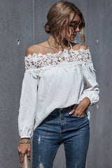 Lace Patchwork Off-Shoulder Blouse