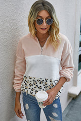 Leopard Patchwork Plush Sweater