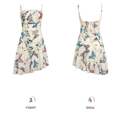 Butterfly print slip dress