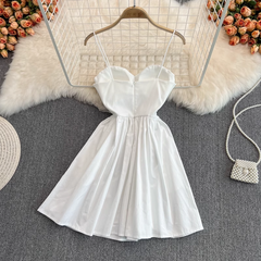 Fashion A-line White Mini Dress ,