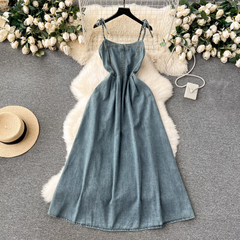 women's retro denim dress