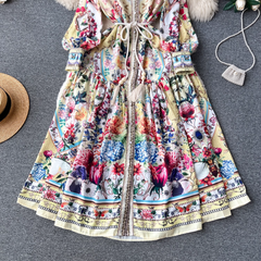 Women's autumn palace-style high-end printed dress