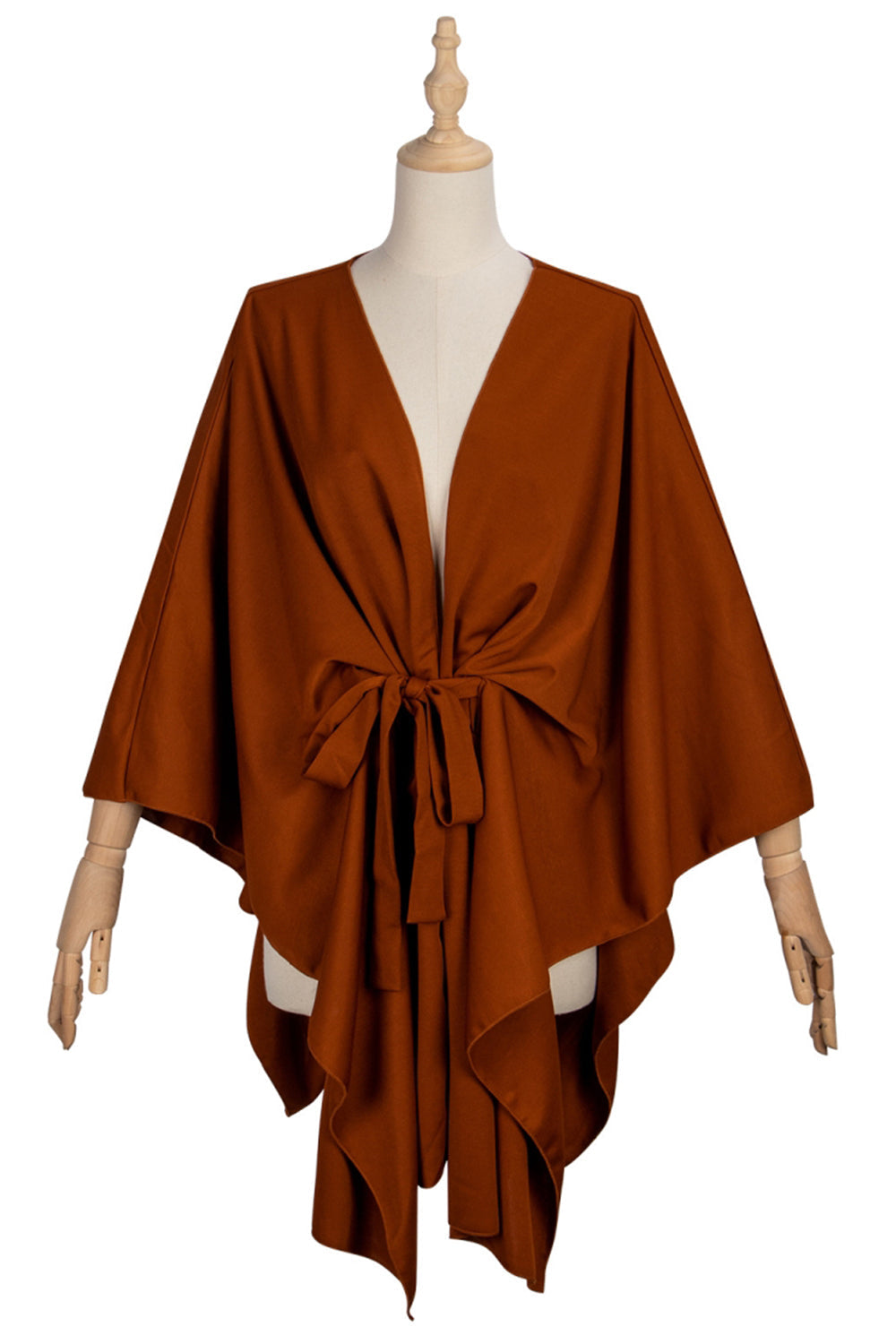 Bat-Sleeve Strappy Cloak Coat