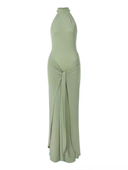 Green Sleeveless Long Dress