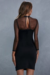 Lace Stitching Mesh Silm Dress