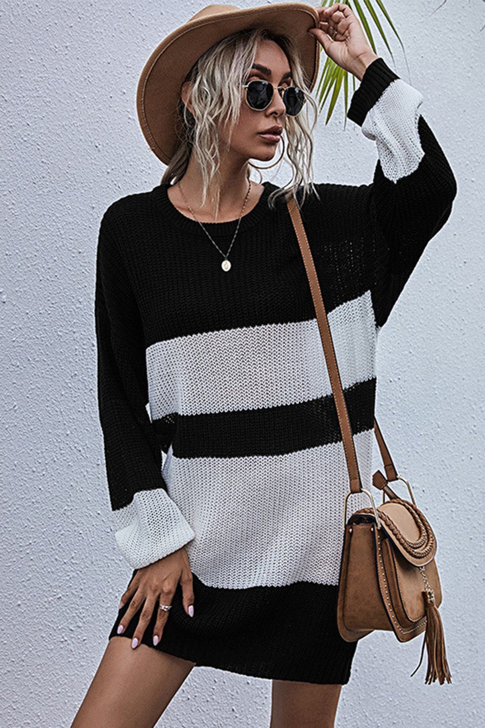 High Waist Knitted Long Pullover Sweater