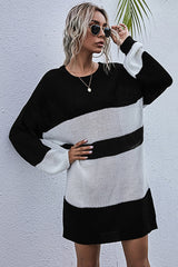 High Waist Knitted Long Pullover Sweater