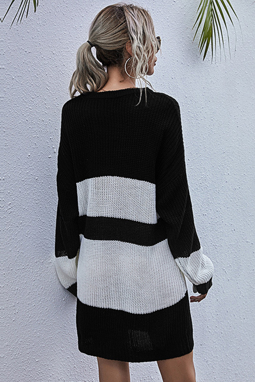 High Waist Knitted Long Pullover Sweater