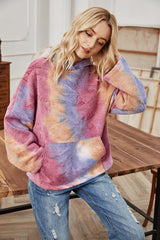 Hooded Tie-Dye Long-Sleeved Loose Coat