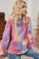 Hooded Tie-Dye Long-Sleeved Loose Coat