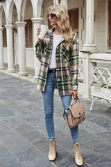 Lapel British Loose Plaid Jacket