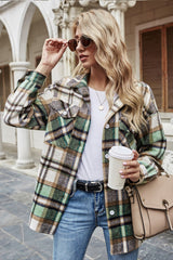 Lapel British Loose Plaid Jacket