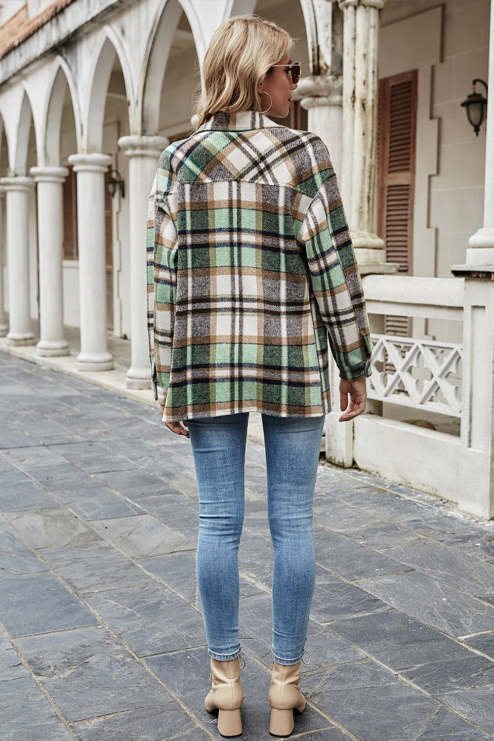 Lapel British Loose Plaid Jacket