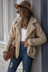 Lapel Double-Breasted Loose Woolen Coat