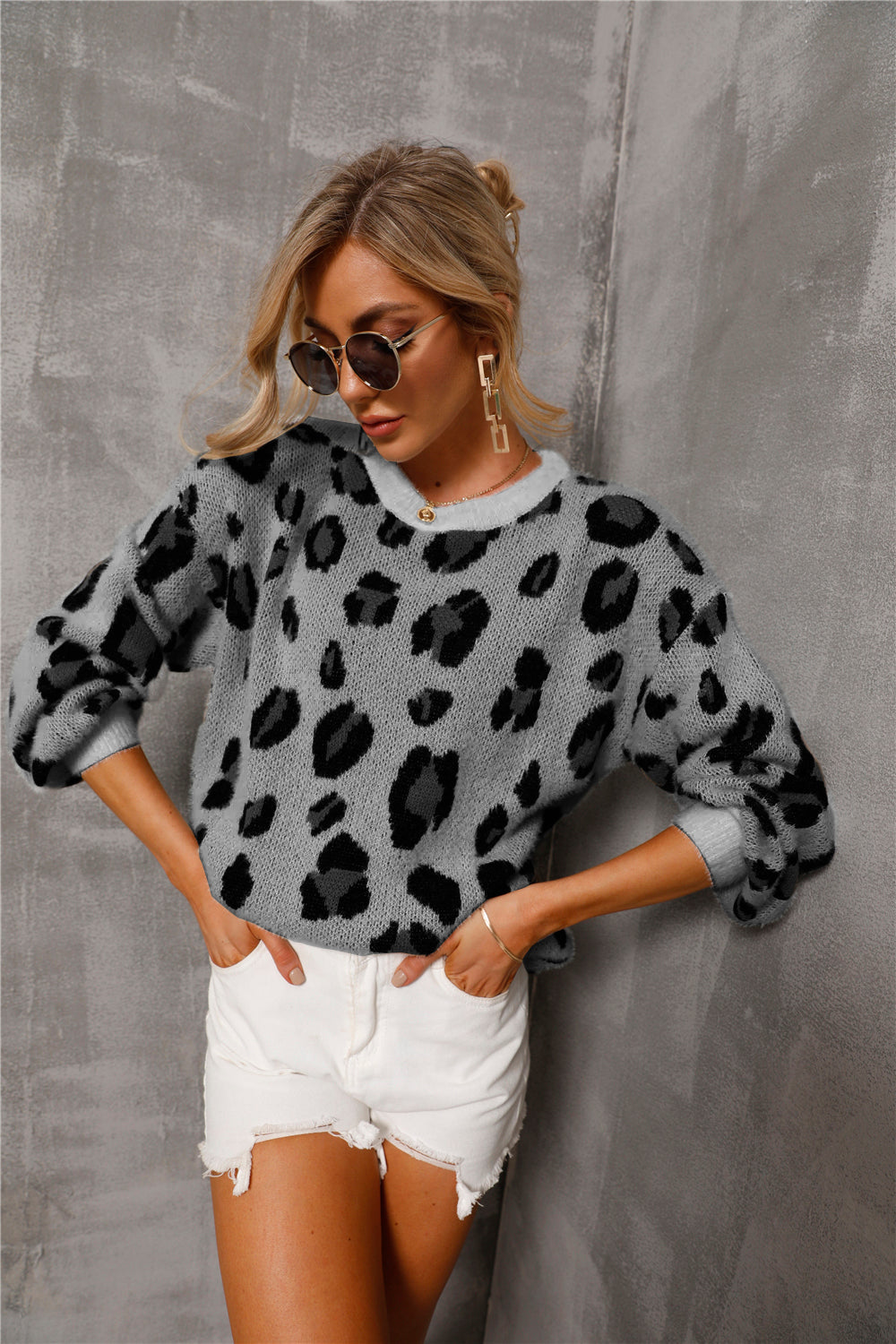 Large Size Leopard Sweater