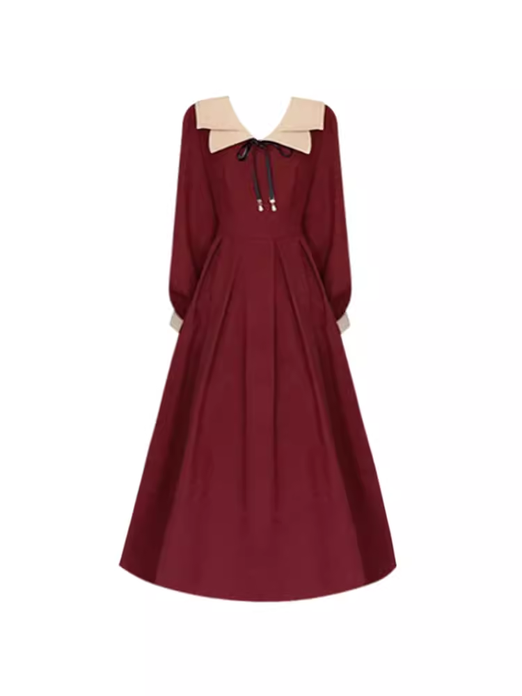 Red Vintage Midi-length Dress