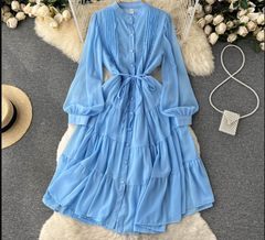 Chic Pleated Maxi Dress ,