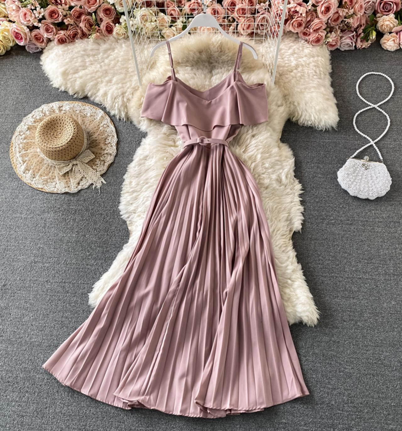 Cute A line dress off shoulder fashion dress maxi dress ,