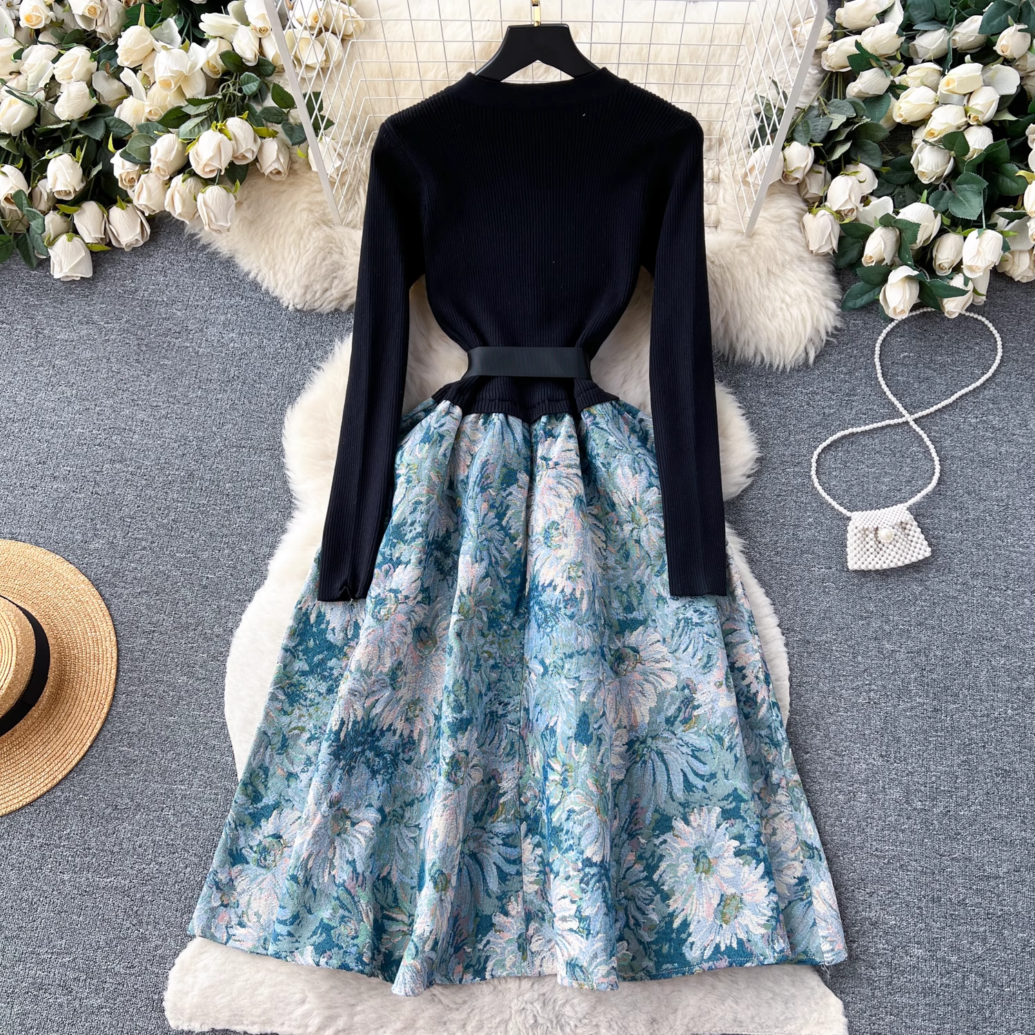 women's autumn retro palace style dress