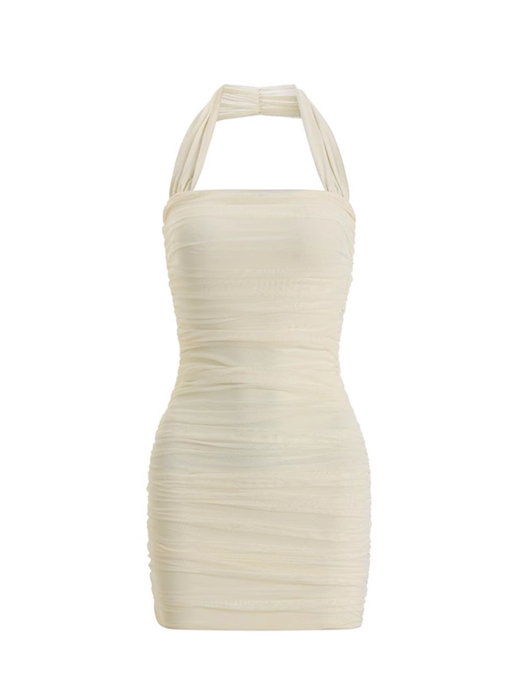 women's mesh halter neck dress