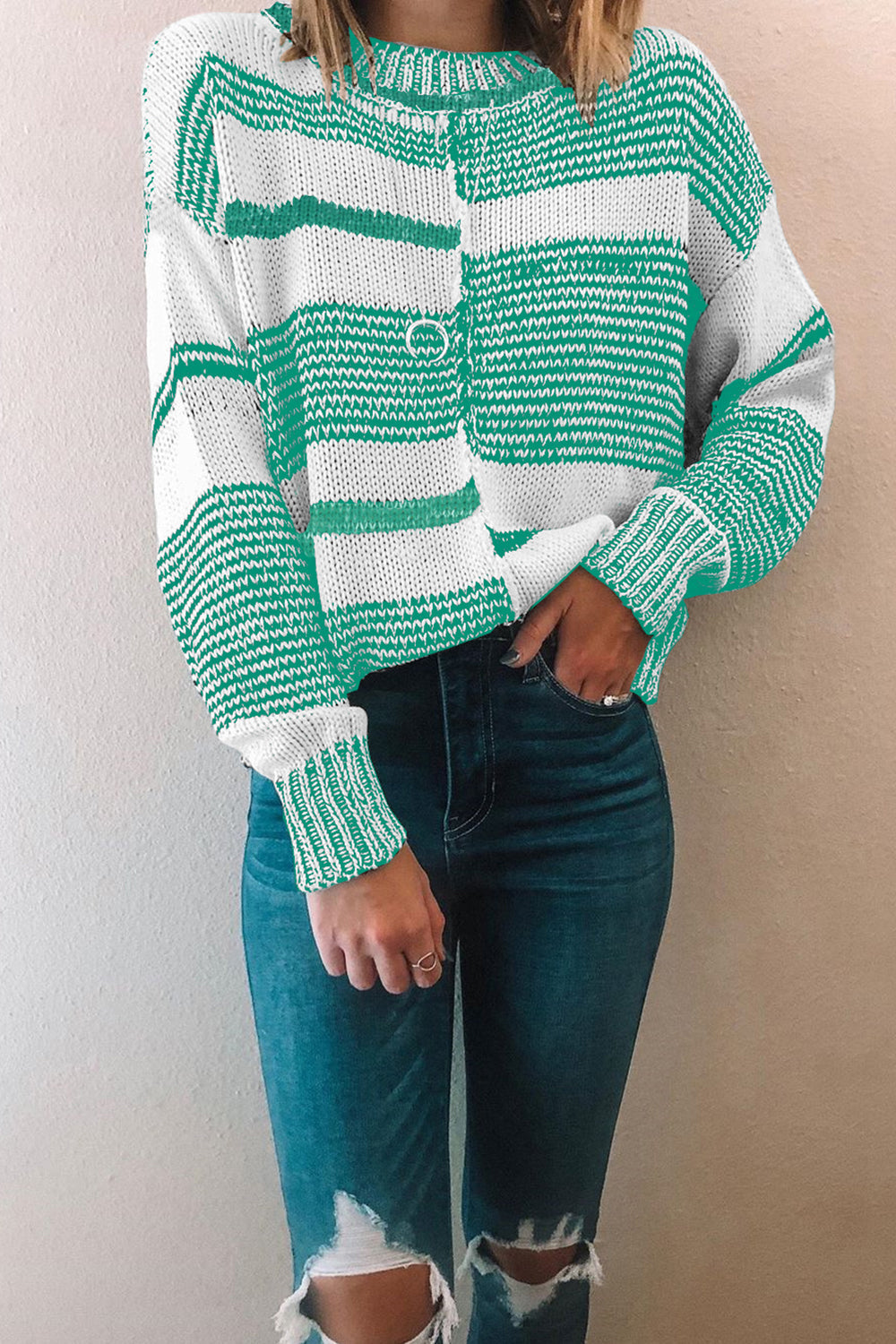 Large Size Loose Stitching Sweater