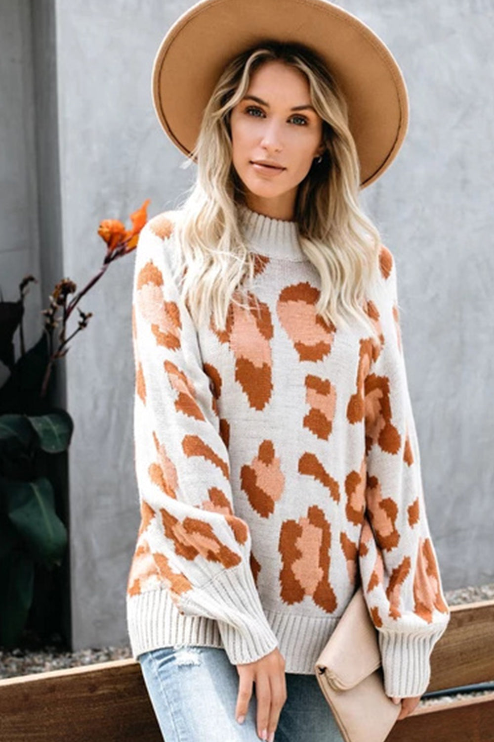 Leopard Print Knit Sweater