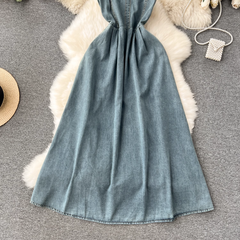 women's retro denim dress