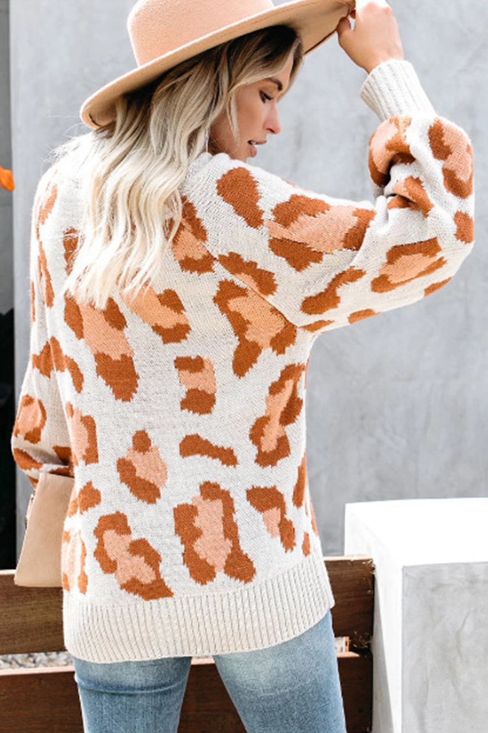 Leopard Print Knit Sweater