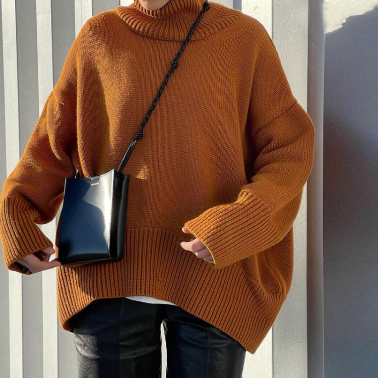 Basic Turtleneck Loose Drop Sleeve Pullover