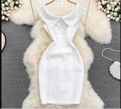 White Off The Shoulder Bodycon Dress ,